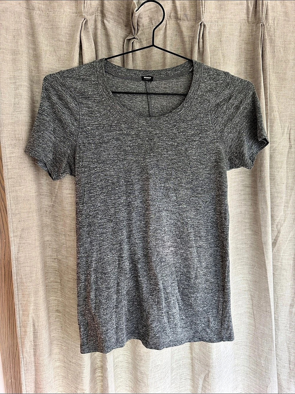 Monrow Classic Crew Tee Women's Short Sleeve Gray